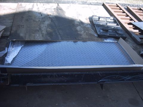 1954 Ford F-100 - 10-31-08: Next I brought out the box with two 2'x4' sheets of diamond plate/tread/floor plate (whatever you want to call it ) 16 gauge stee…