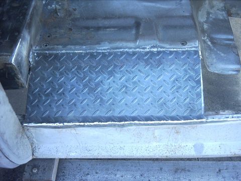 1954 Ford F-100 - 10-31-08: I cleaned up the welds a little. It's starting to come together. I'm hoping to get a big chunk of the floors done tomorrow.