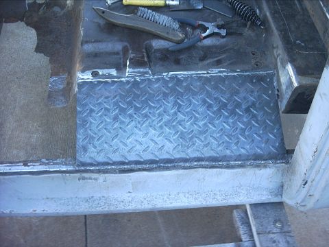 1954 Ford F-100 - 10-31-08: Then I welded the panel in.