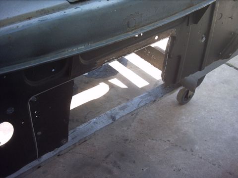 1954 Ford F-100 - 5-30-09: I cut out the 78 F250 transmission tunnel.