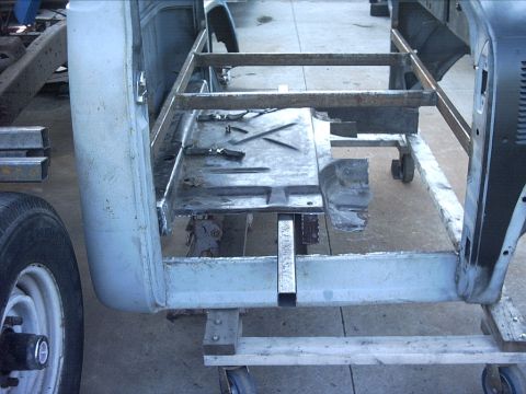 1954 Ford F-100 - 10-16-08: Then I decided to do one more test fit of the floor. Looks like it might work. :D I didn't get the crossmember pieces cut so I'll…