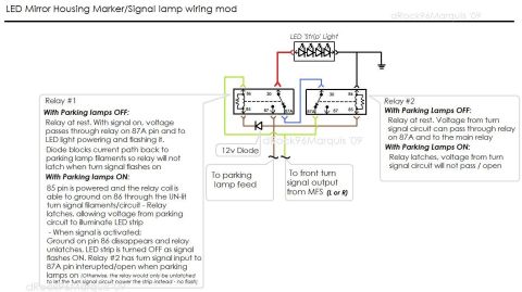1996 Mercury Grand Marquis - Wiring mod for an auxiliary side marker/signal lamp to have the marker flash with signals, but also illuminate with parking lamps and flash…