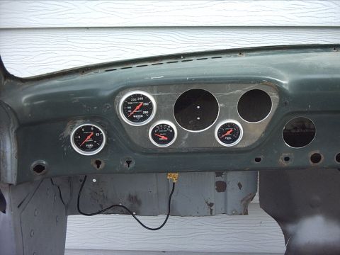 1954 Ford F-100 - 5-17-09: Then I moved the fuel pressure gauge to where it's going to be mounted.