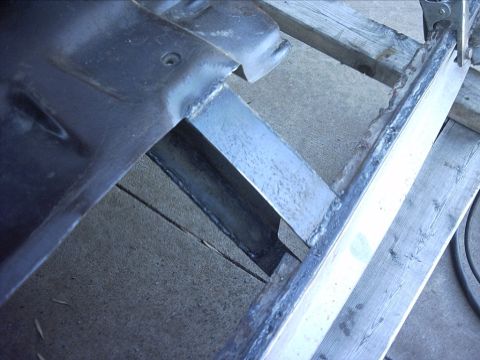 1954 Ford F-100 - 10-30-08: Well today I started out by doing a little measureing . I needed to extend the floor front crossmember so I could weld it to the…