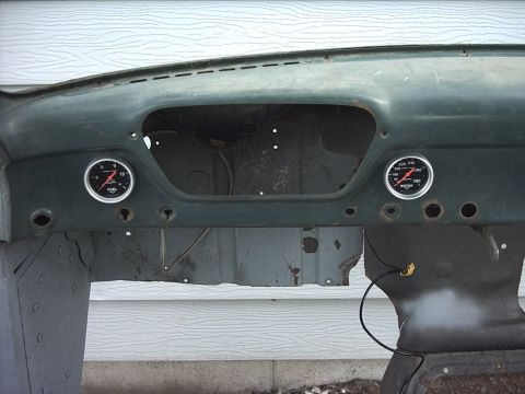 1954 Ford F-100 - 5-11-09: Then I test fit the gauges. I think it'll work out ok.