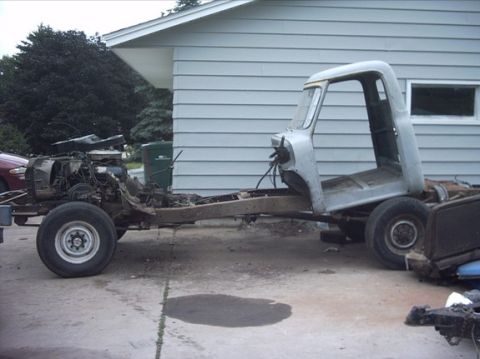 1954 Ford F-100 - 7-06-08: Pulled most of the floor.