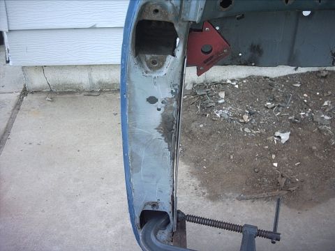 1954 Ford F-100 - 4-16-09: I also noticed something today. There is a slight curve to the inside shape of the door post. So I'm going to have to weld in some…