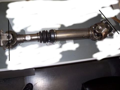 1995 Ford Bronco - New rear shaft 27.25" length stock except using 1350 joints.