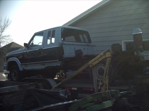 1954 Ford F-100 - 11-20-09: Today I started tearing down The 84 F250 4x4. I started by cutting down the box sides.
