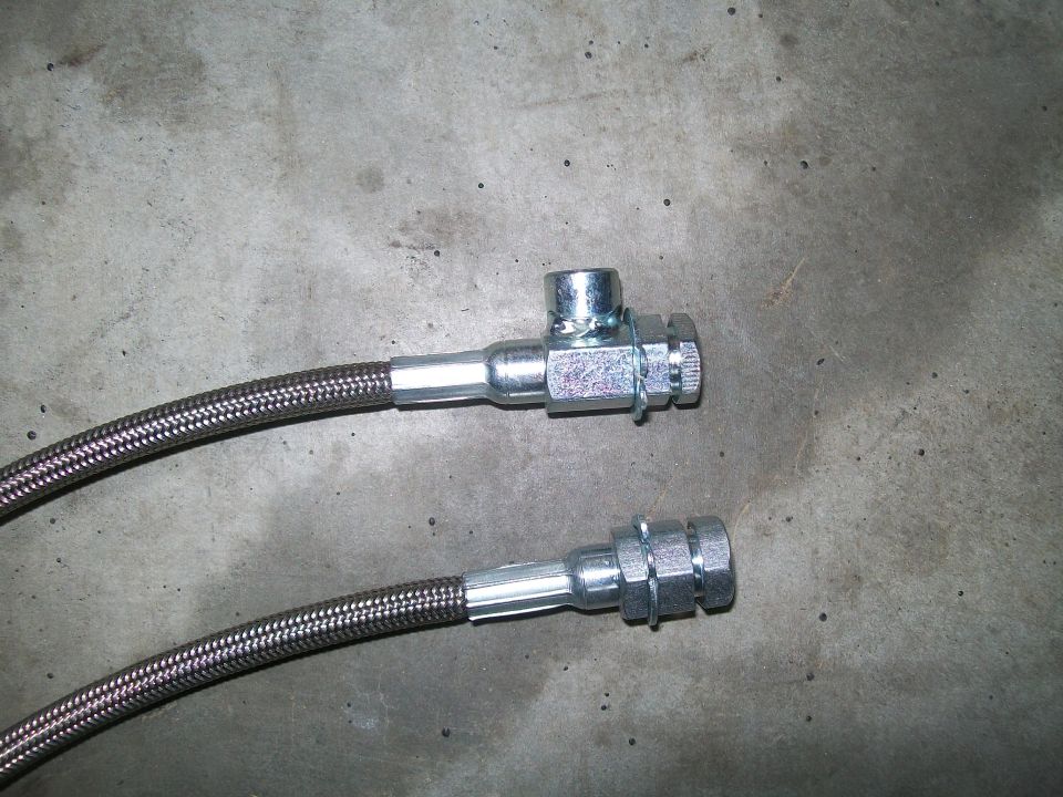 SS front brake lines side by side