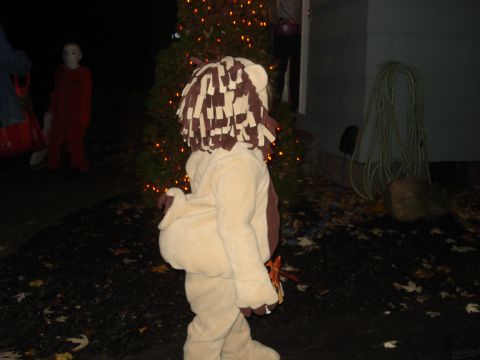 2000 Ford Crown Victoria - A child dressed as a lion is ready for trick-or-treating on Halloween night.