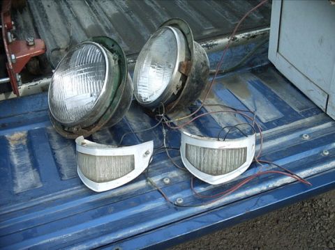 1954 Ford F-100 - These vehicle lights appear to be aftermarket or from an older model, possibly for restoration.