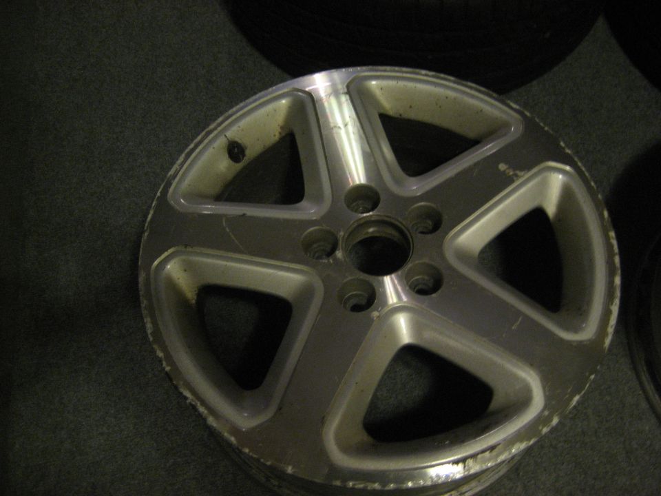 Silver alloy wheel with five spokes