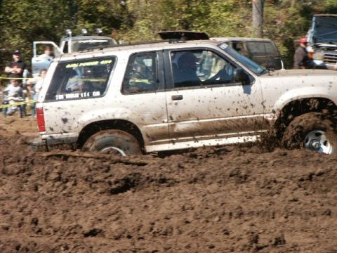 1994 Ford Explorer - This 1994 Ford Explorer is deep in the mud during an off-road event.