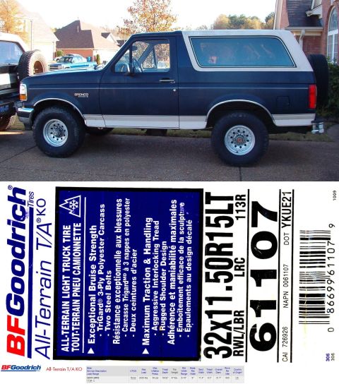 1993 Ford Bronco - The Michelin LTX AT 31x10.50s were ~6 years old & getting lumpy, so it was time to change them out. We reprogrammed the PSOM to 8.84 since…