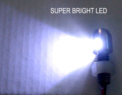 1986 Ford Bronco - A single LED light is shown emitting a powerful beam of white light.