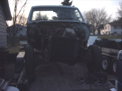 1954 Ford F-100 - 11-28-09: Then I pulled the front fenders and doors. I was hoping to get the rest of the cab removed but I ran out of day light.