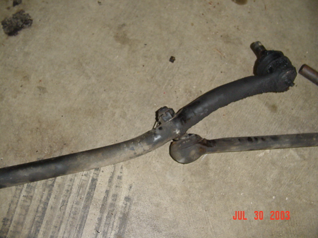 Way bent steering rod
