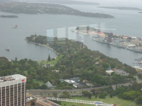 2008 Ford F-250 - View of Sydney Harbour from above, with a park, city buildings, and ships visible.