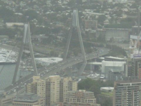 2008 Ford F-250 - The Anzac Bridge in Sydney, Australia, is seen with traffic flowing across its roadway and the city skyline in the background.