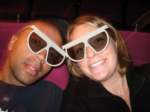 2008 Ford F-250 - A man and a woman smile while wearing large white 3D glasses.
