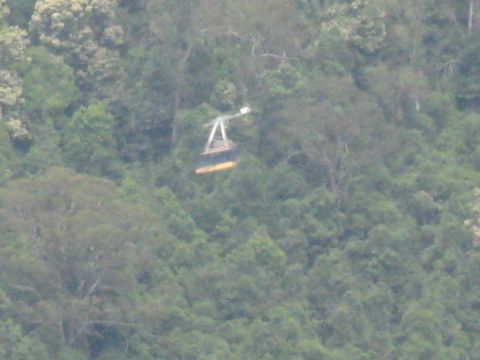 2008 Ford F-250 - A cable car traverses a lush, green mountainside covered in dense trees.