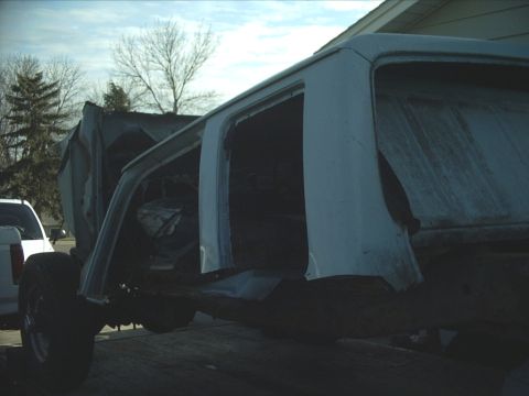 1954 Ford F-100 - 11-30-09: Then I cut the windshield post.