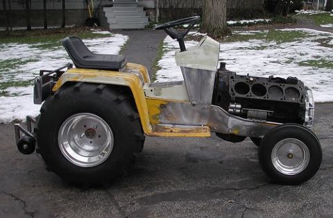 1972 Ford Ranchero - This custom tractor build features a V8 engine and large rear tires.