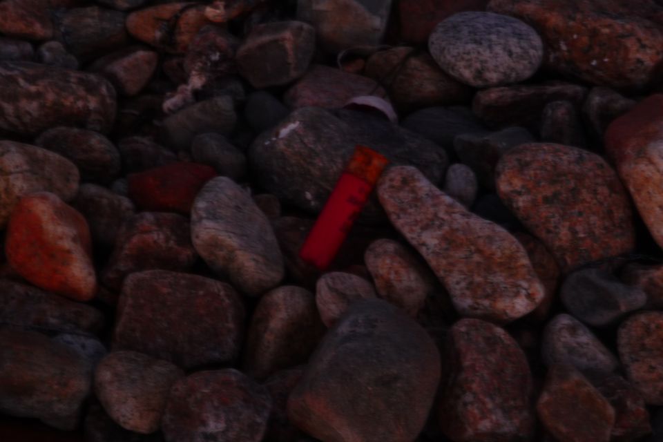 Red part on rocks