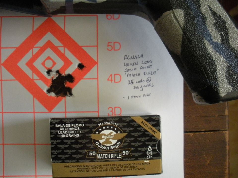 Target with bullet holes, ammo box, and handwritten notes about shooting