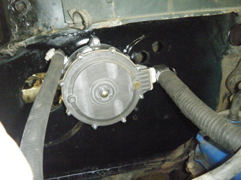 1978 Ford Bronco - A close-up view of a fuel pump assembly, likely from an older vehicle's engine bay.