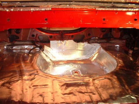 1994 Ford Mustang - Soundproofing material is installed in the trunk and interior floor of a 1994 Ford Mustang.