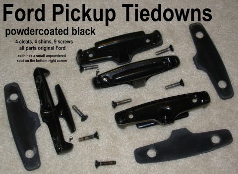 1983 Ford Bronco - SOLD Tiedowns Powdercoated Black from pre-'83 F-series All original hardware included, with 1 extra screw. Note small spot on each bottom c…