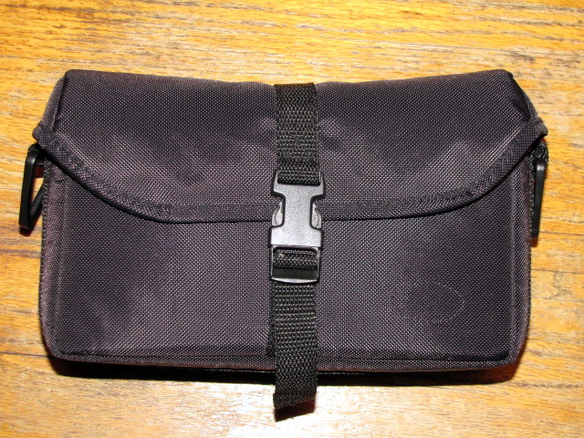 Black fabric case with buckle and Supermotors logo