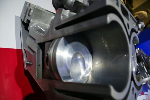 1993 Ford Taurus - A detailed view of an engine's internal components, focusing on the piston and cylinder.