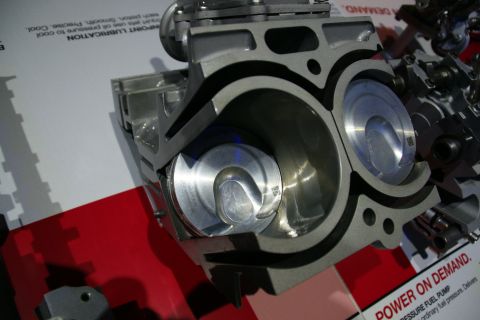 1993 Ford Taurus - A detailed view of an engine's internal components, including a piston within a cylinder.
