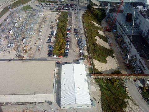 1995 Ford Bronco - bronco from the top of a smoke stack at the Oak Creek Power Plant