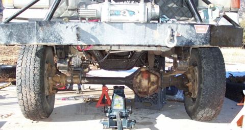 1990 Ford Bronco - Here it lives under the truck (no brakes or steering yet)