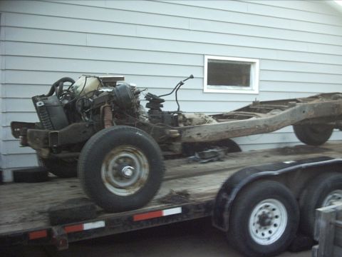 1954 Ford F-100 - This is the chassis I'm going to use use. It's a 1984 F250 4x4 extended cab chassis. I'm going to cut out 45" to shorten the wheelbase to t…
