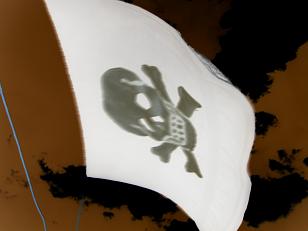 1996 Ford Bronco - Small graphic image of a white flag bearing a black skull-and-crossbones, waving against a dark background — an avatar or logo image rather…
