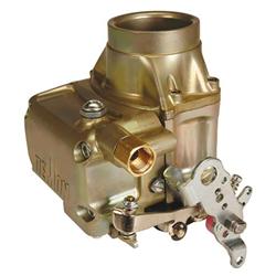 1953 Ford Mainline - A close-up view of a gold carburetor, identified by the "SUPERMOTORS" logo and website.