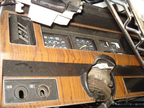 1991 Ford Bronco - Close-up of a vehicle's dashboard interior, gauges and air vents.