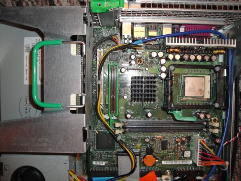 1993 Ford Taurus - Internal view of a computer's motherboard, showing its complex circuitry and components.
