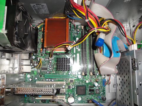 1993 Ford Taurus - Internal view of a computer's motherboard, showing various components and wiring.