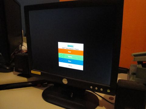 1993 Ford Taurus - A Dell monitor displays a self-test feature check with color options, indicating a computer hardware diagnostic.