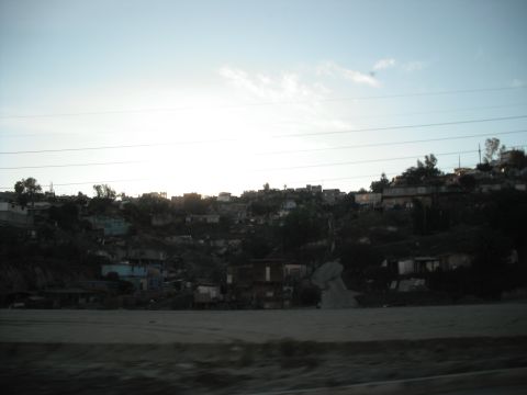 1991 Ford Bronco - A view of a densely populated hillside with many houses and overhead power lines.