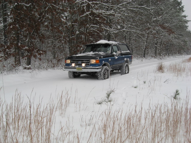 First snow fall of winter 09. Daughter & I having fun cruising down the trails of south Jersey.