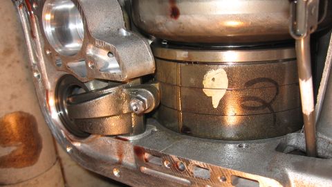 1997 Dodge 2500 - Close-up view of a transmission torque converter, showing internal components and some handwritten markings.