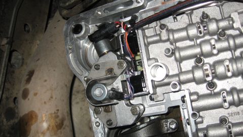 1997 Dodge 2500 - Close-up view of the intricate components within an automatic transmission valve body.