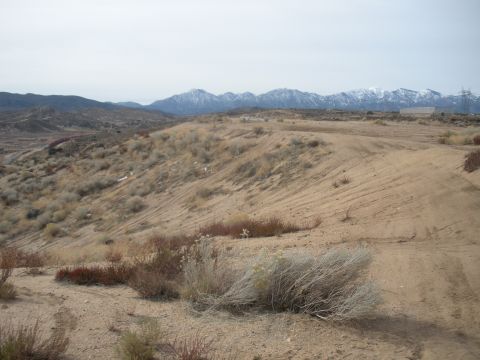 1990 Ford Bronco - A wide view of a dry, hilly landscape with sparse vegetation and mountains in the background.